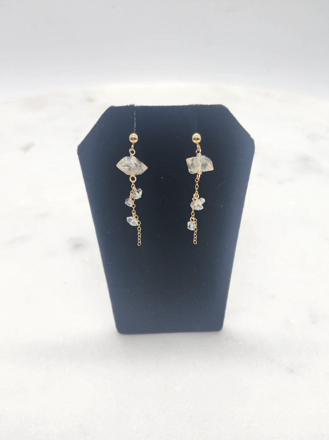 Gold Herkimer Drop Earrings