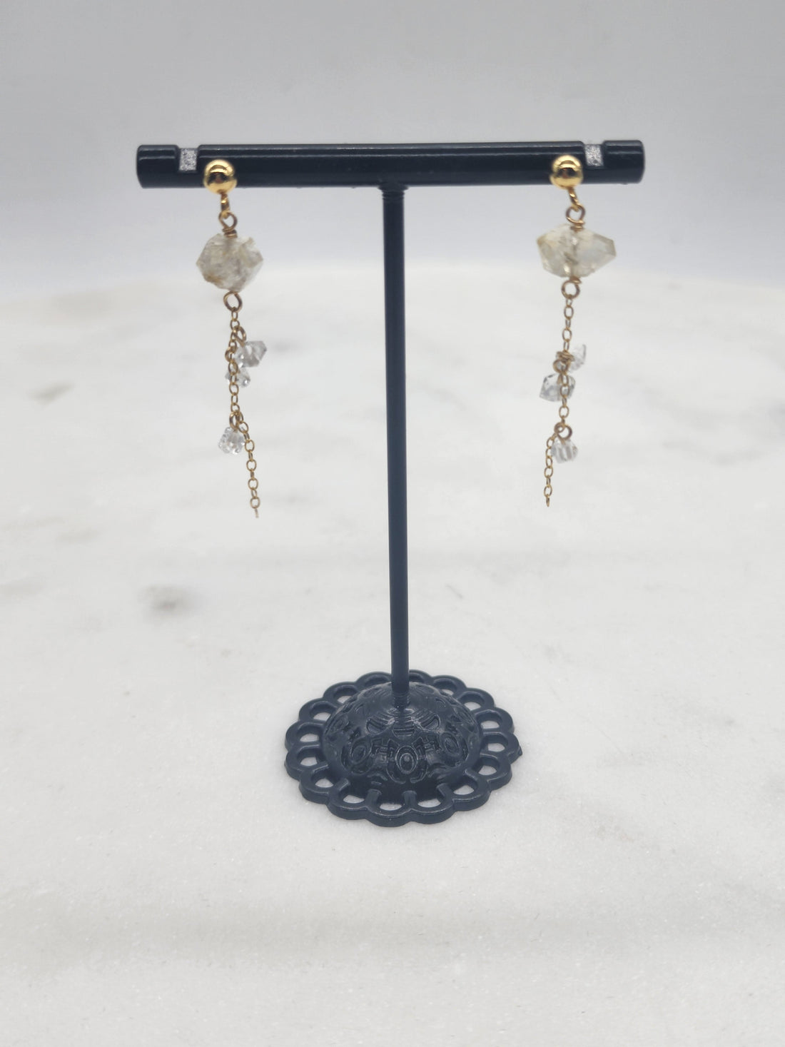 Gold Herkimer Drop Earrings