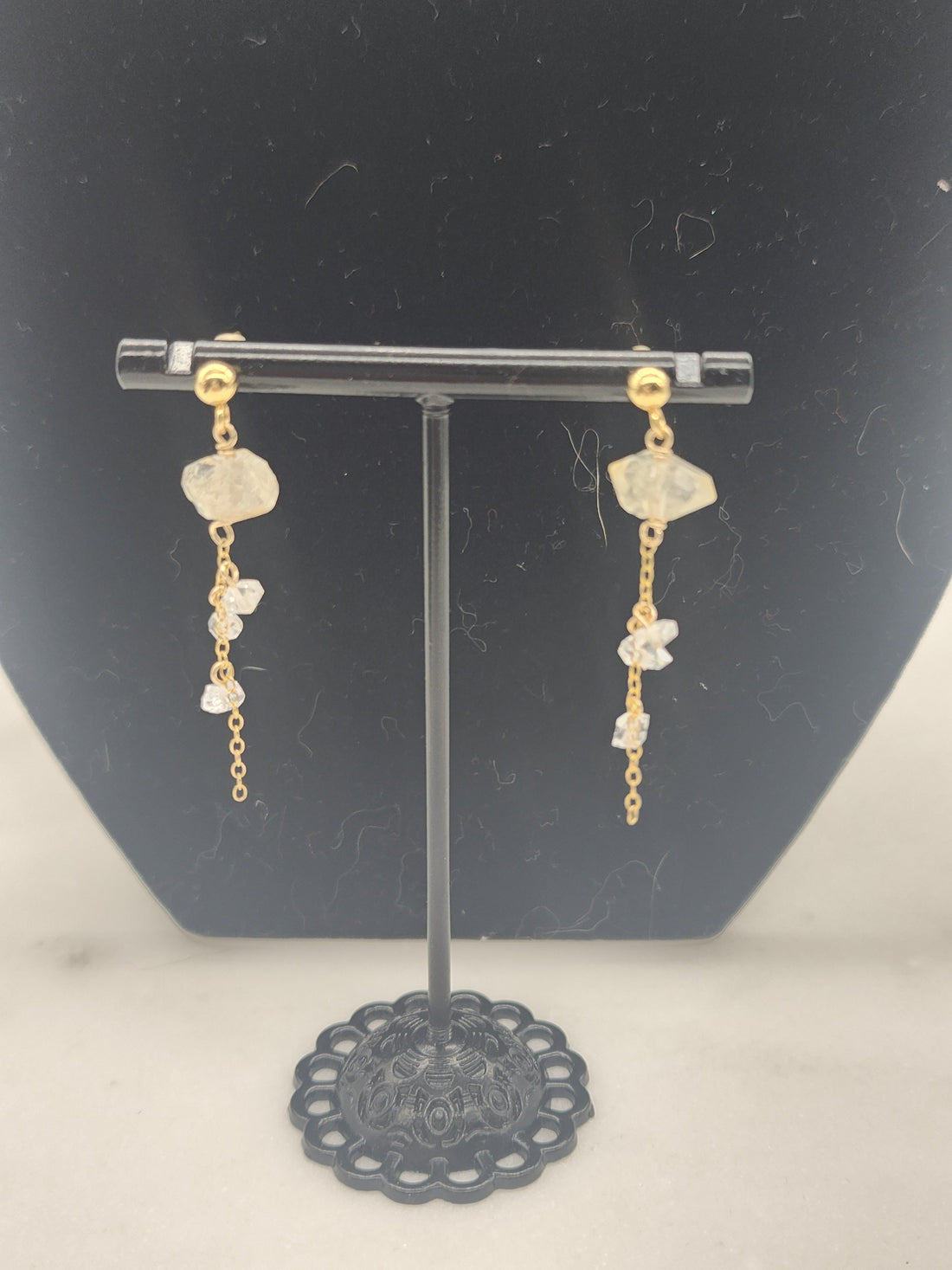 Gold Herkimer Drop Earrings