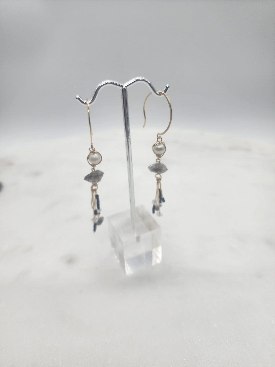 Quail Pearl Hooked Earrings