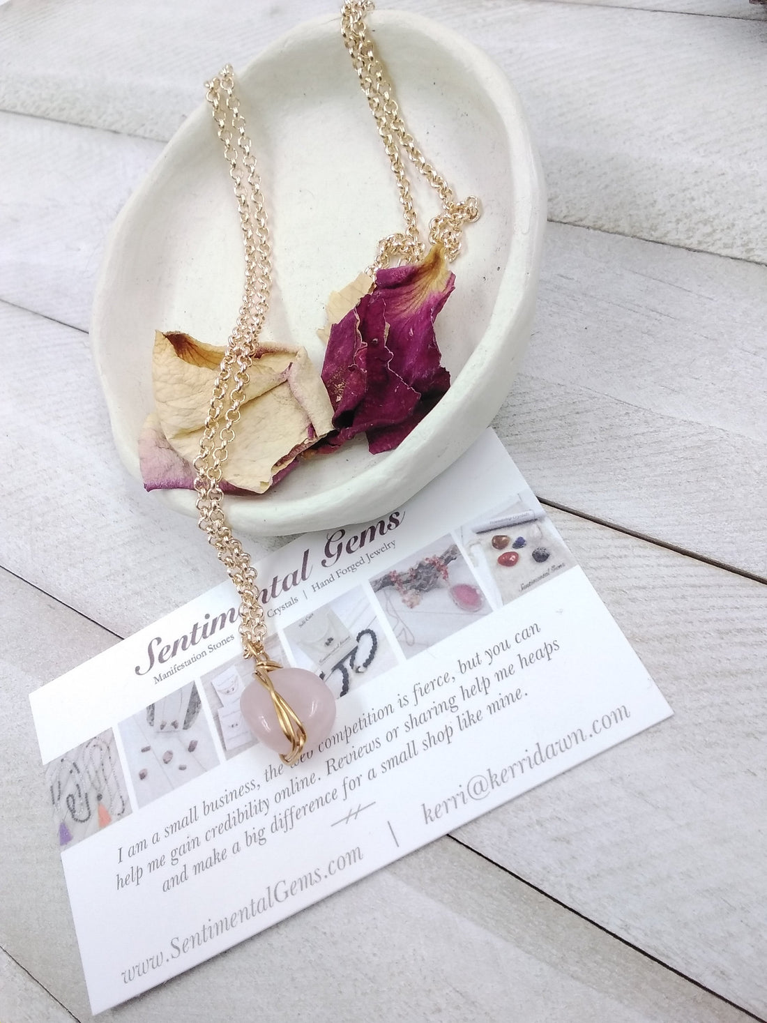 Affirmation Rose Quartz Necklace - Love and Harmony