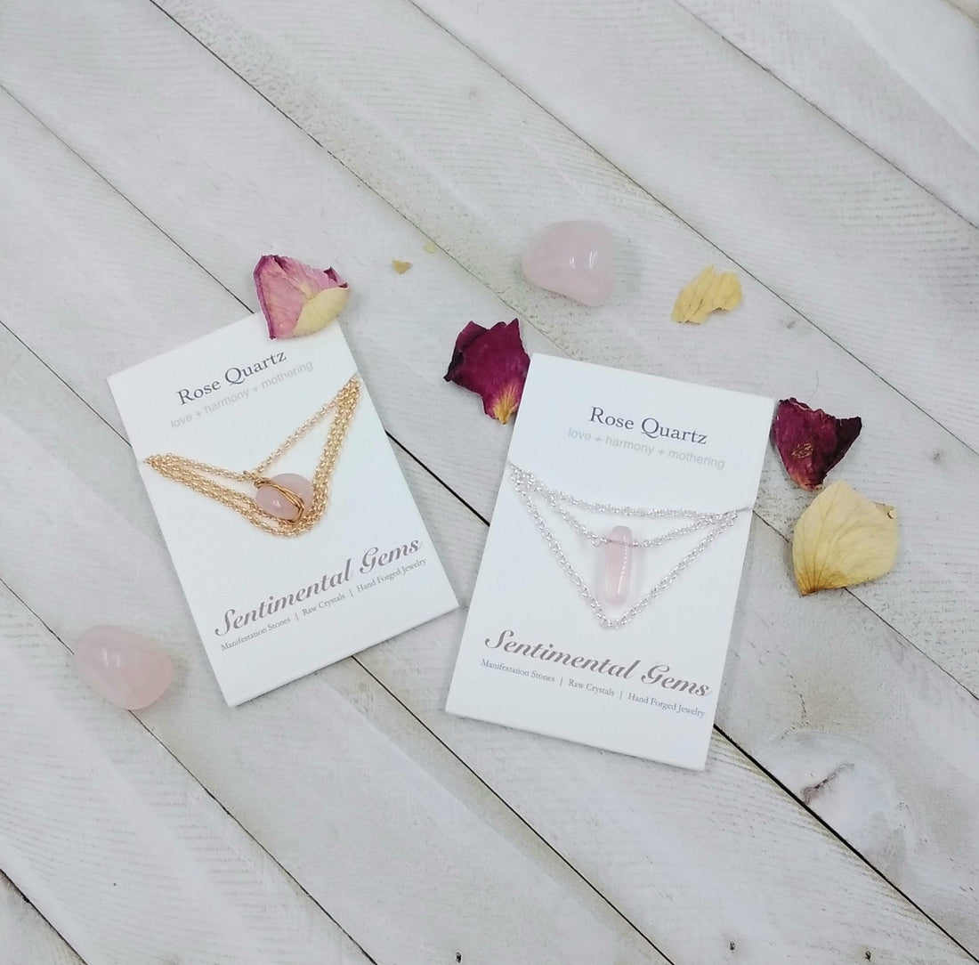 Affirmation Rose Quartz Necklace - Love and Harmony