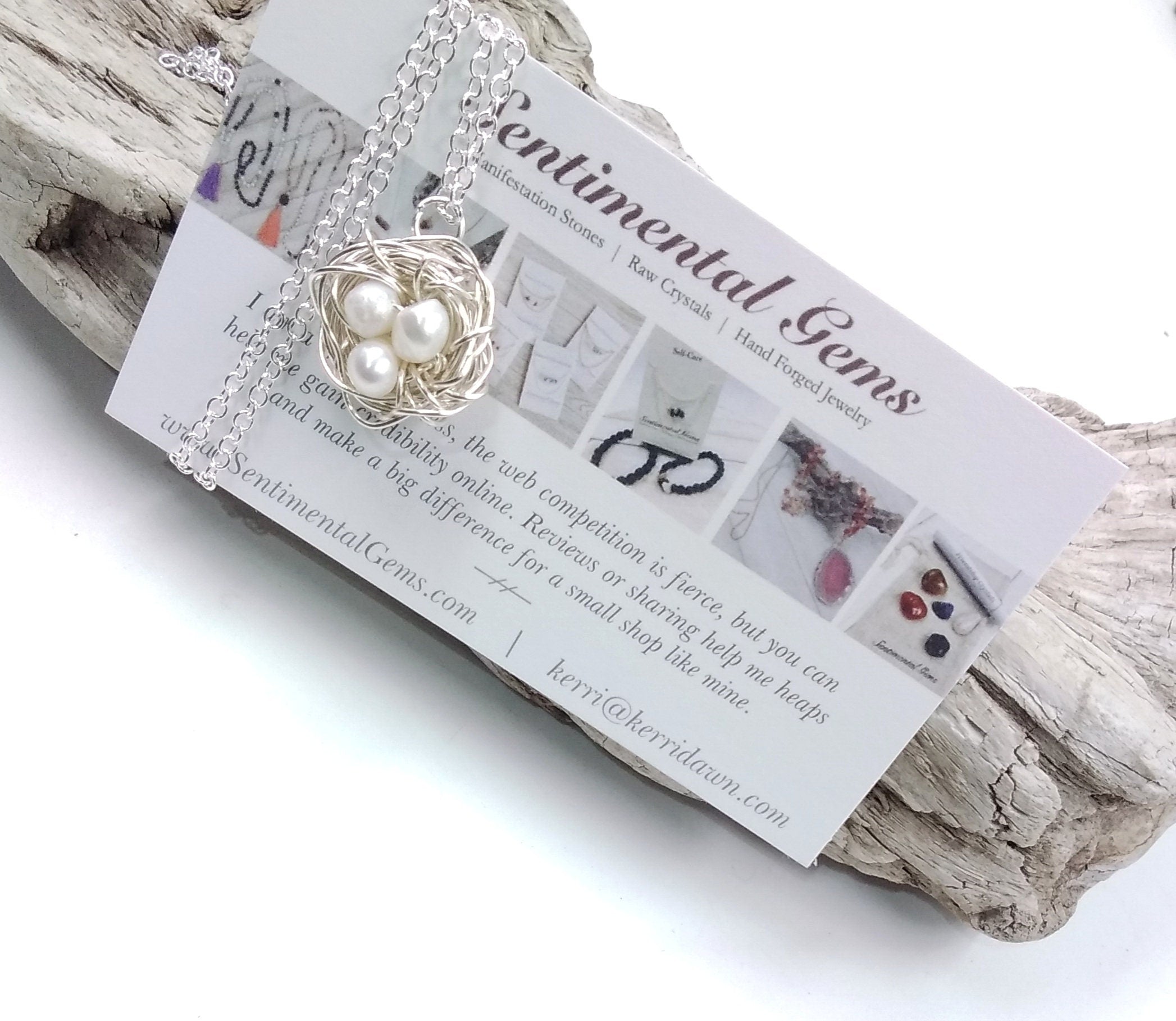 Mothers Day Pearl Birds Nest Necklace