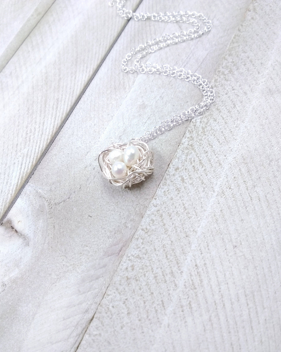 Mothers Day Pearl Birds Nest Necklace