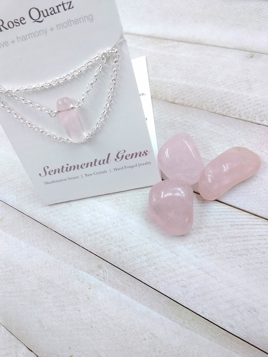 Affirmation Rose Quartz Necklace - Love and Harmony