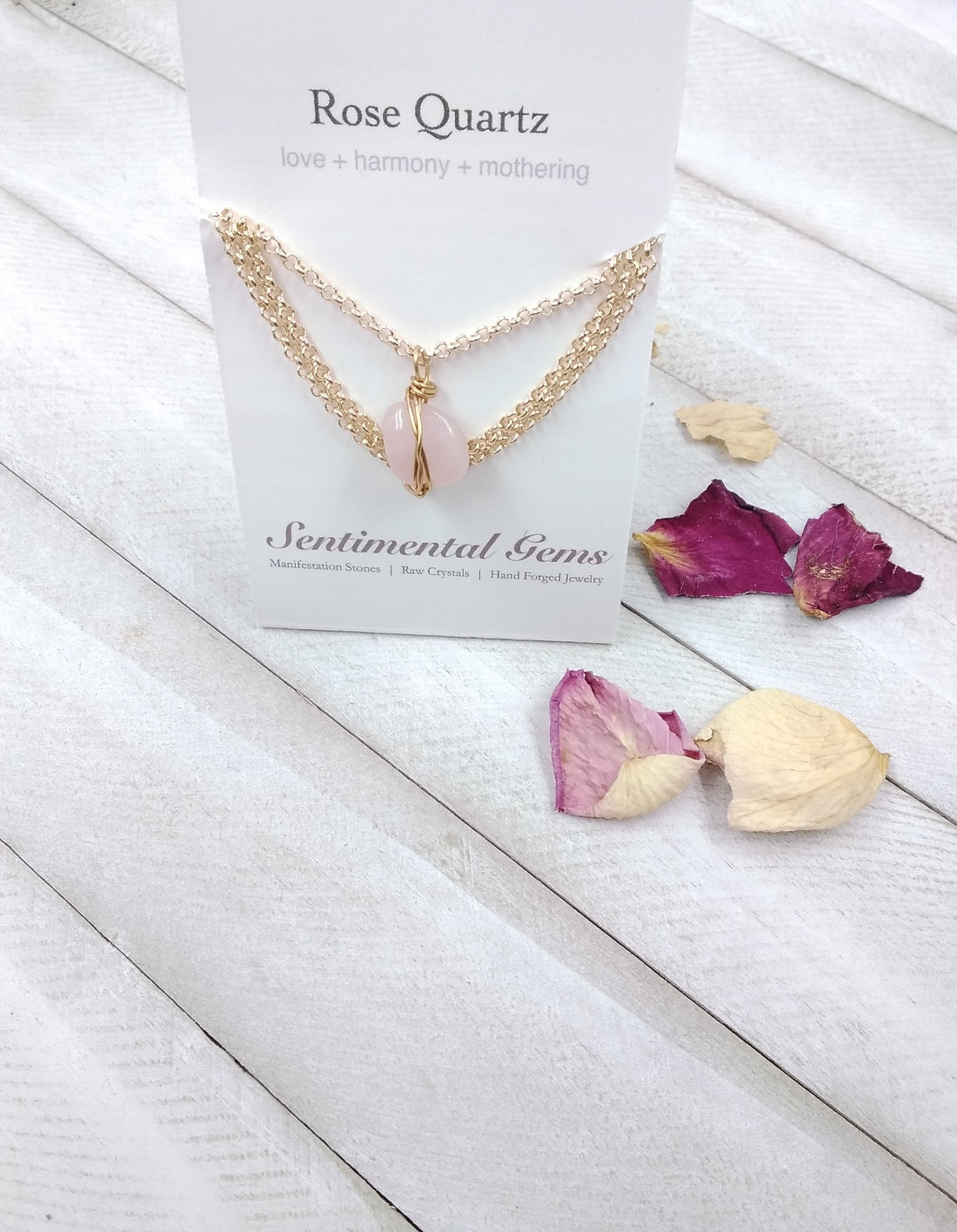 Affirmation Rose Quartz Necklace - Love and Harmony