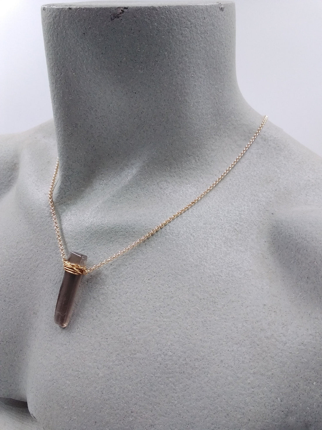 Smoky Quartz Affirmation Necklace